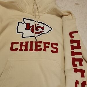 Cream Chiefs Hoodie with Red Logo